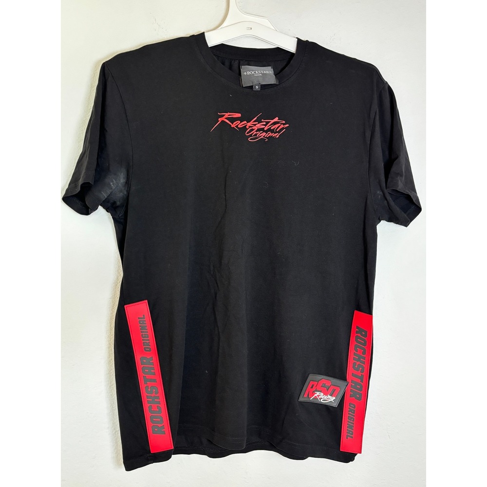 Rockstar Original Mens Black Red RSO Racing Graphic T-Shirt Small